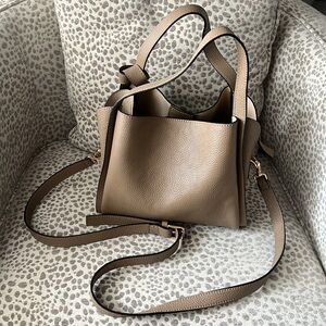 Crafted in Italy/genuine leather. Tote/Crossbody Bag rich cappuccino hue.